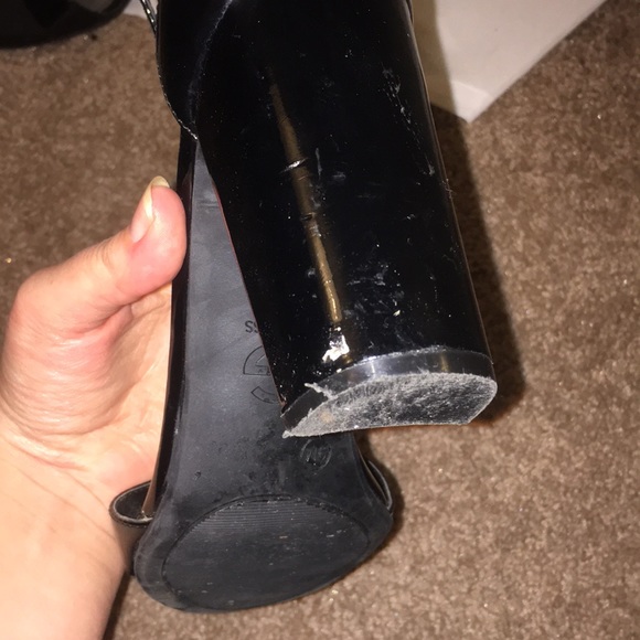 Guess strappy sandal heels black patent shantel - Picture 6 of 8